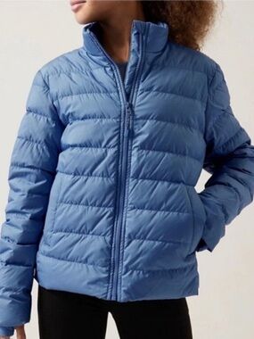 Athleta Girl Cool Days Down Jacket - periwinkle blue - XL/14